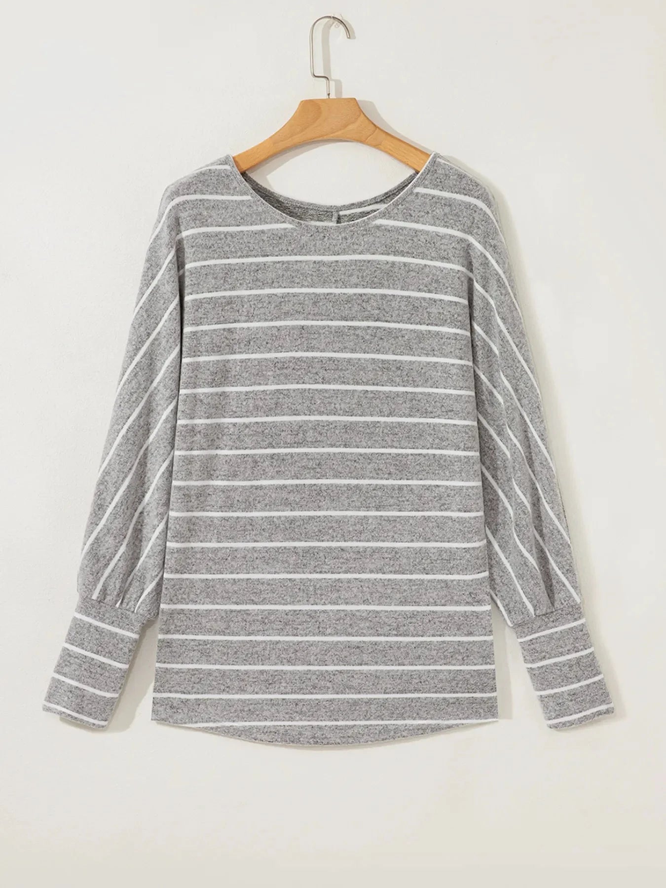 Striped Dolman Sleeve Drop Shoulder Top