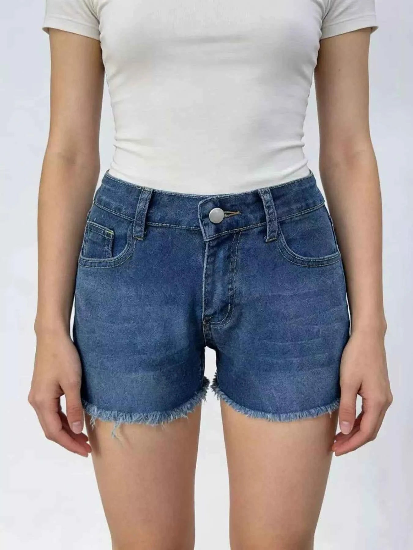 Raw Hem Denim Shorts