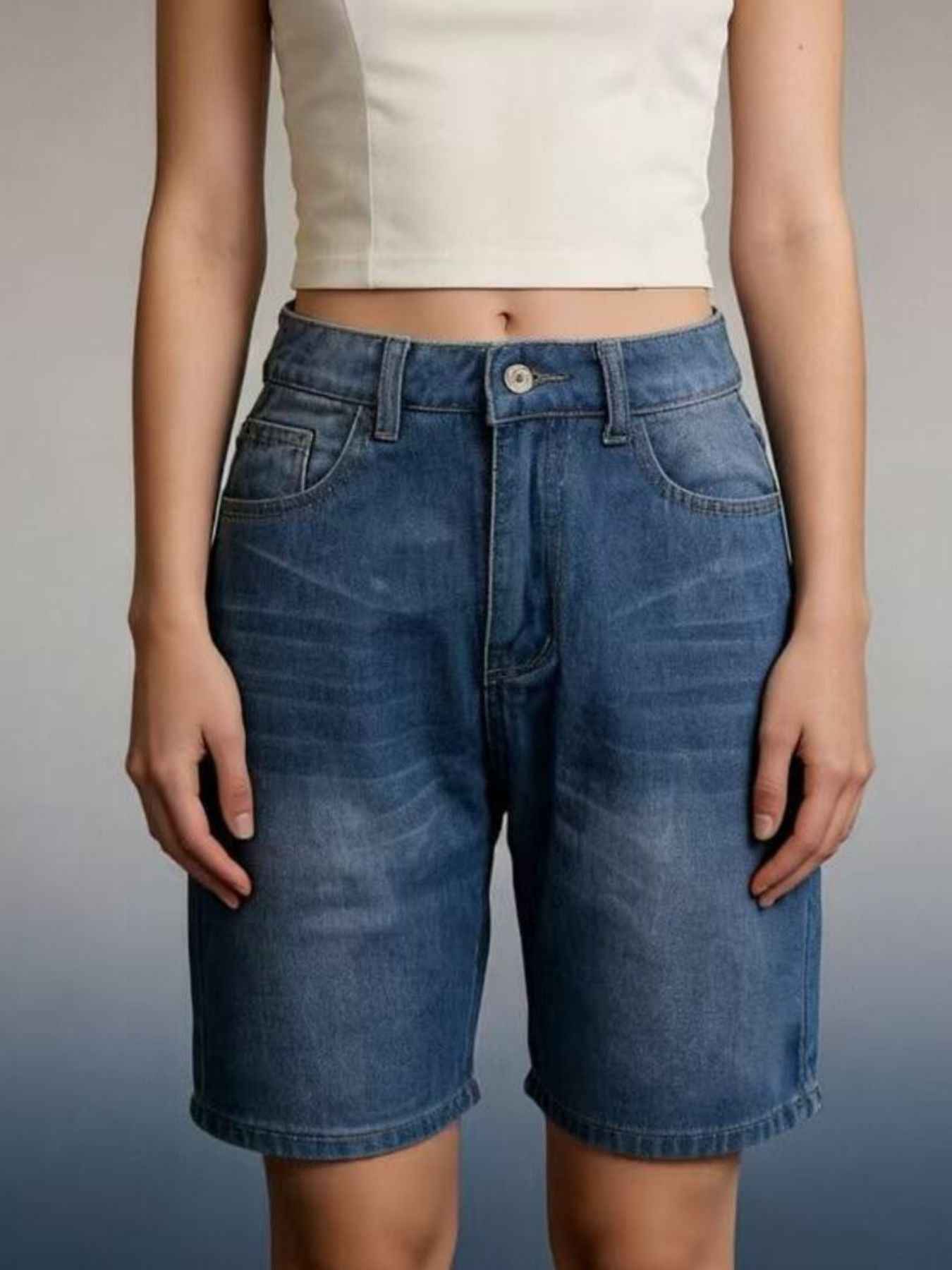 High Waist Denim Shorts