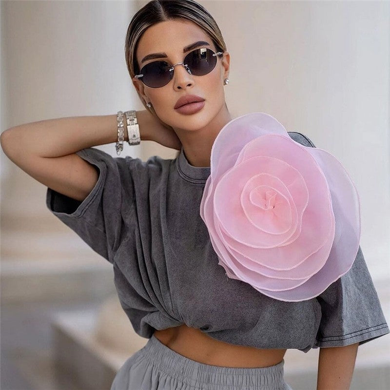 Water-Dyed Solid Color Cotton T-Shirt with Waxed Finish