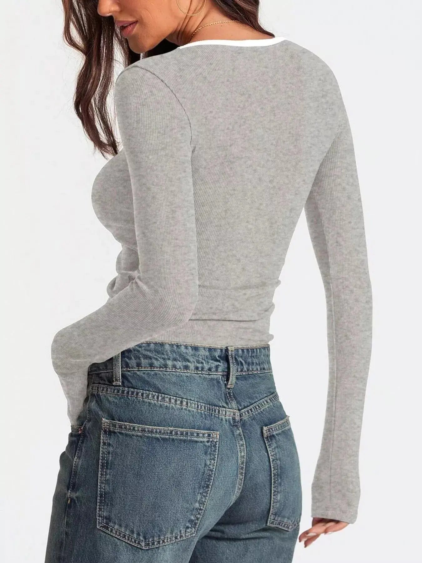 Scoop Neck Long Sleeve T Shirt