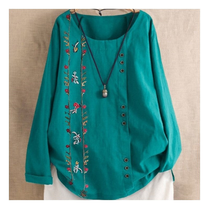 Loose Fit Printed Long Sleeve Shirt