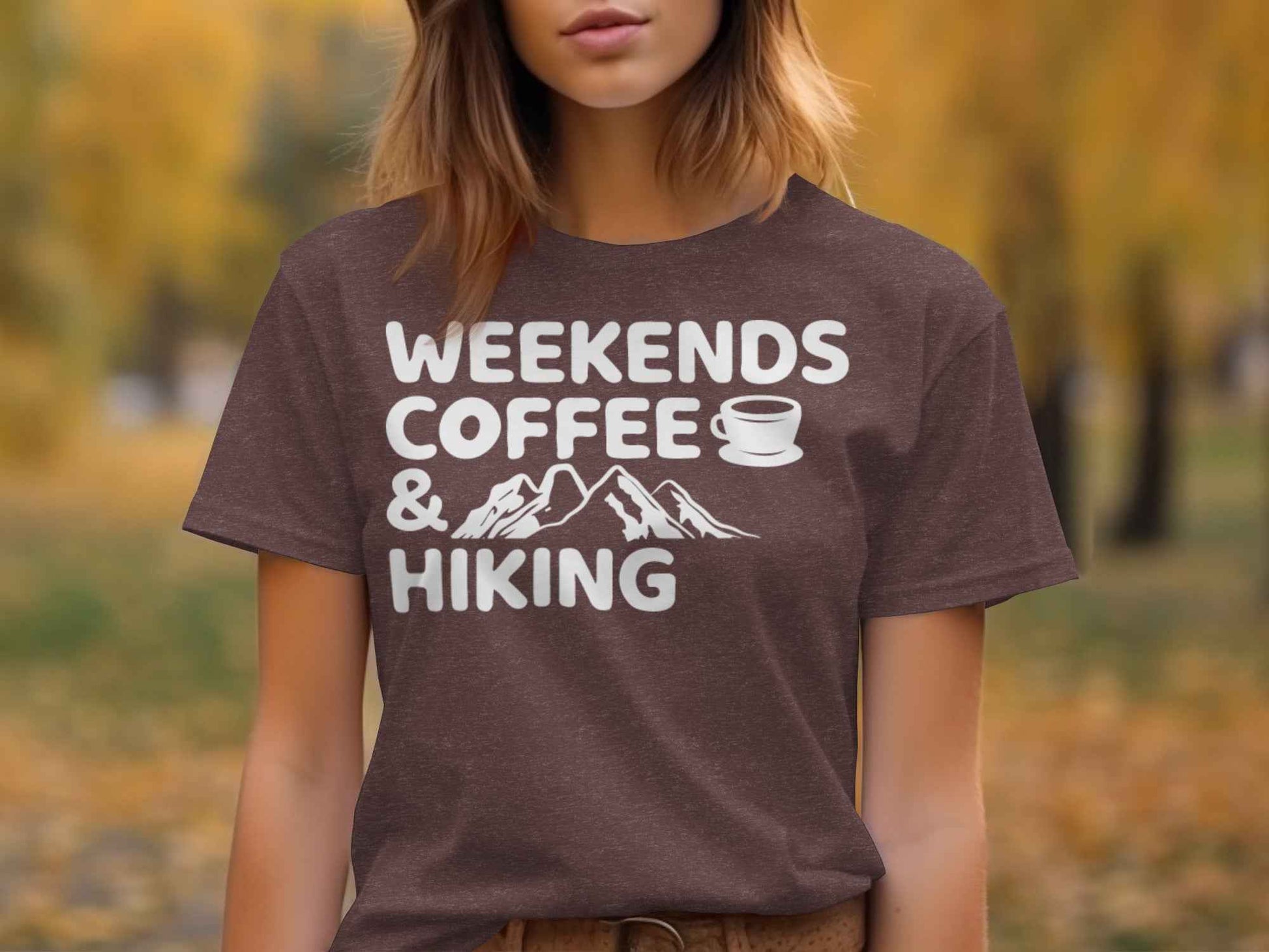 Weekends Coffee And Hiking Graphic Design Funny T-Shirt