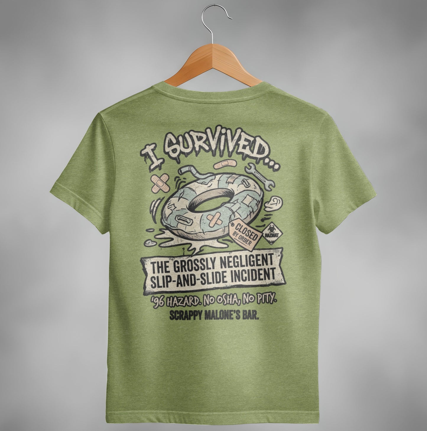 Scrappy Malone's 96 Hazard Survivor Tee - Vintage Bar Style
