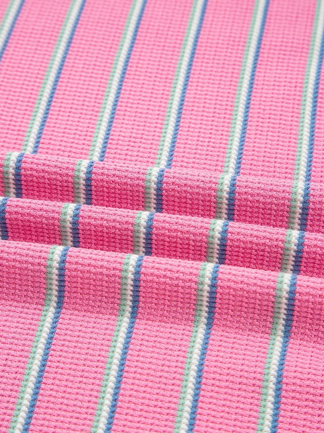 Striped Round Neck Textured Knit Long Sleeve Top