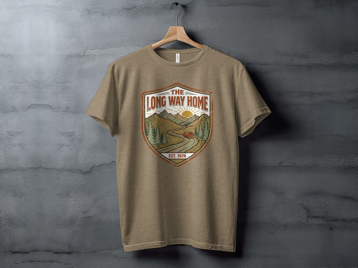 Rugged The Long Way Home - Vintage Adventure Wilderness Shirt