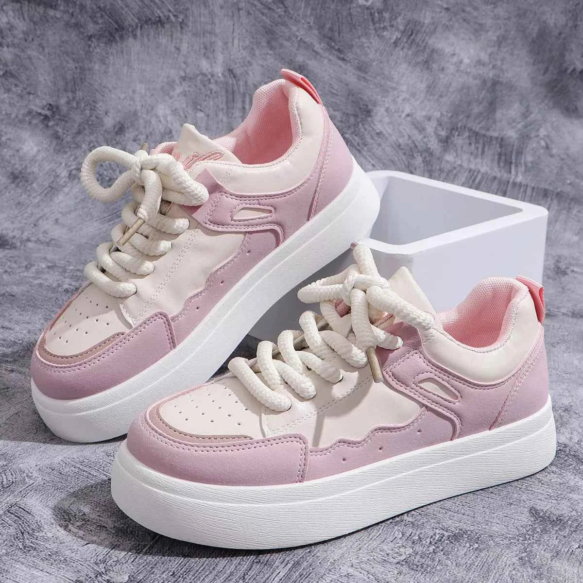 Round Toe Platform Sneakers