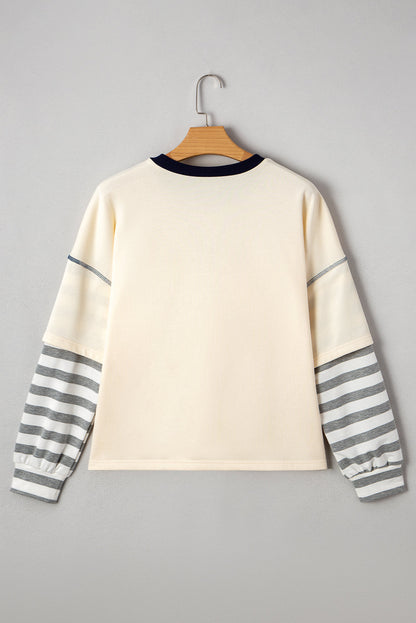Ashley Striped Long Sleeve Two-in-one Top