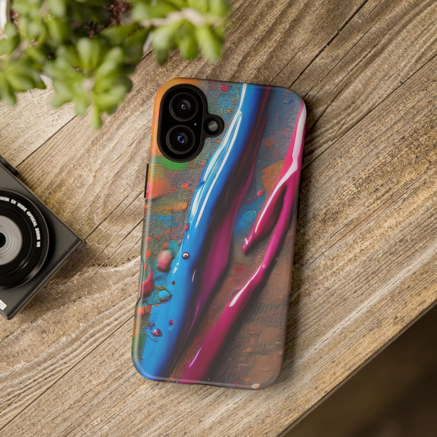 Colorful Artistic Paint Splatter Tough Phone Case