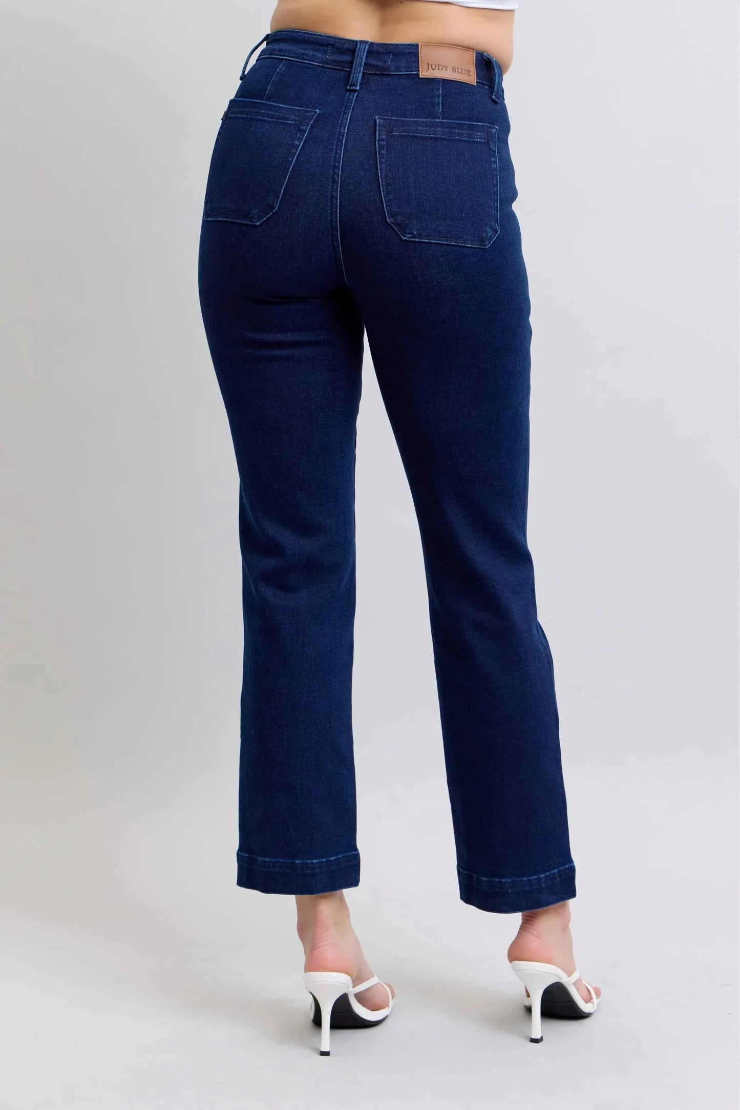 Judy Blue High Rise Straight Leg Jeans–Star Studded Plus Sizes