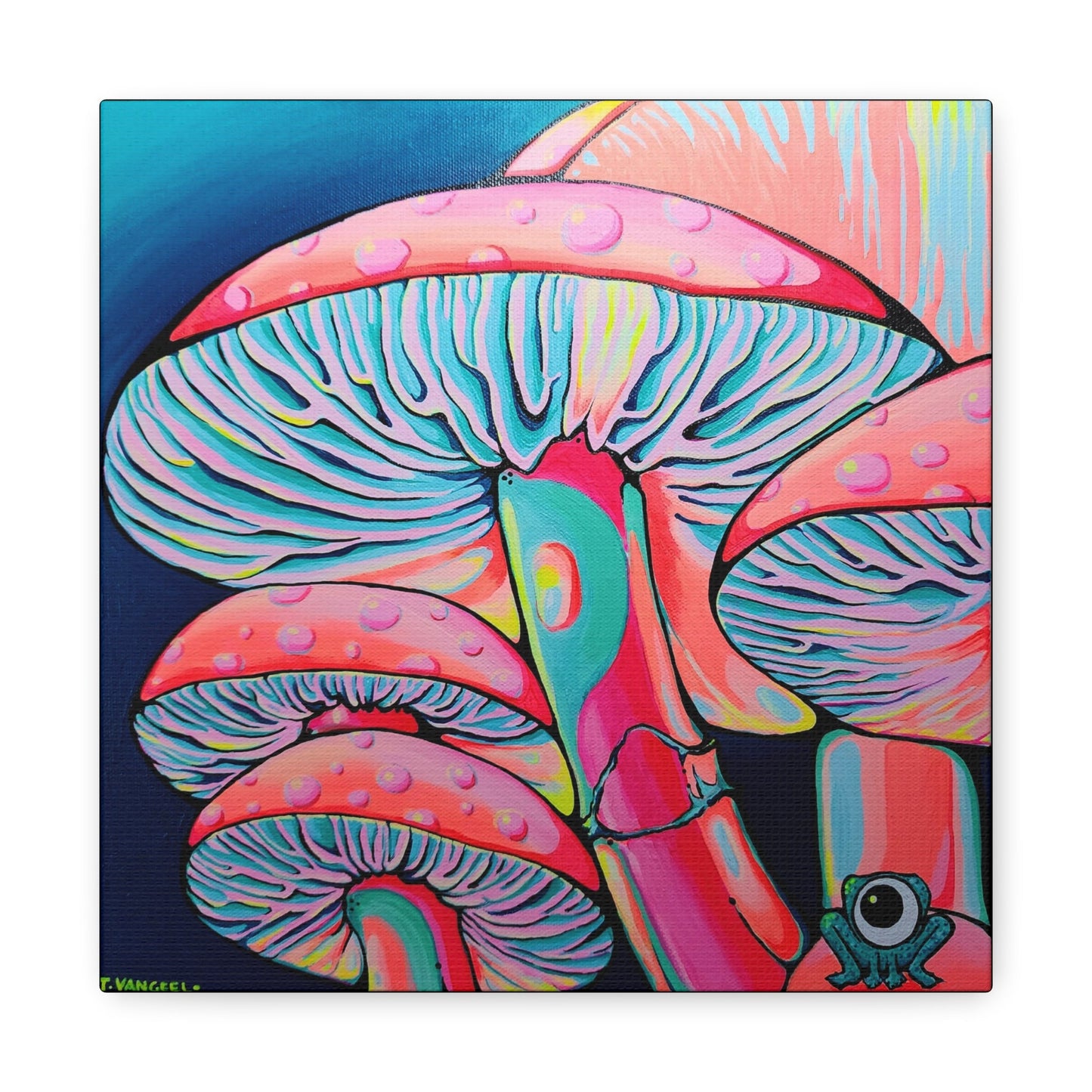 Trippy Mushrooms Canvas Print, Original Artist Design, Home Decor, Wall Art