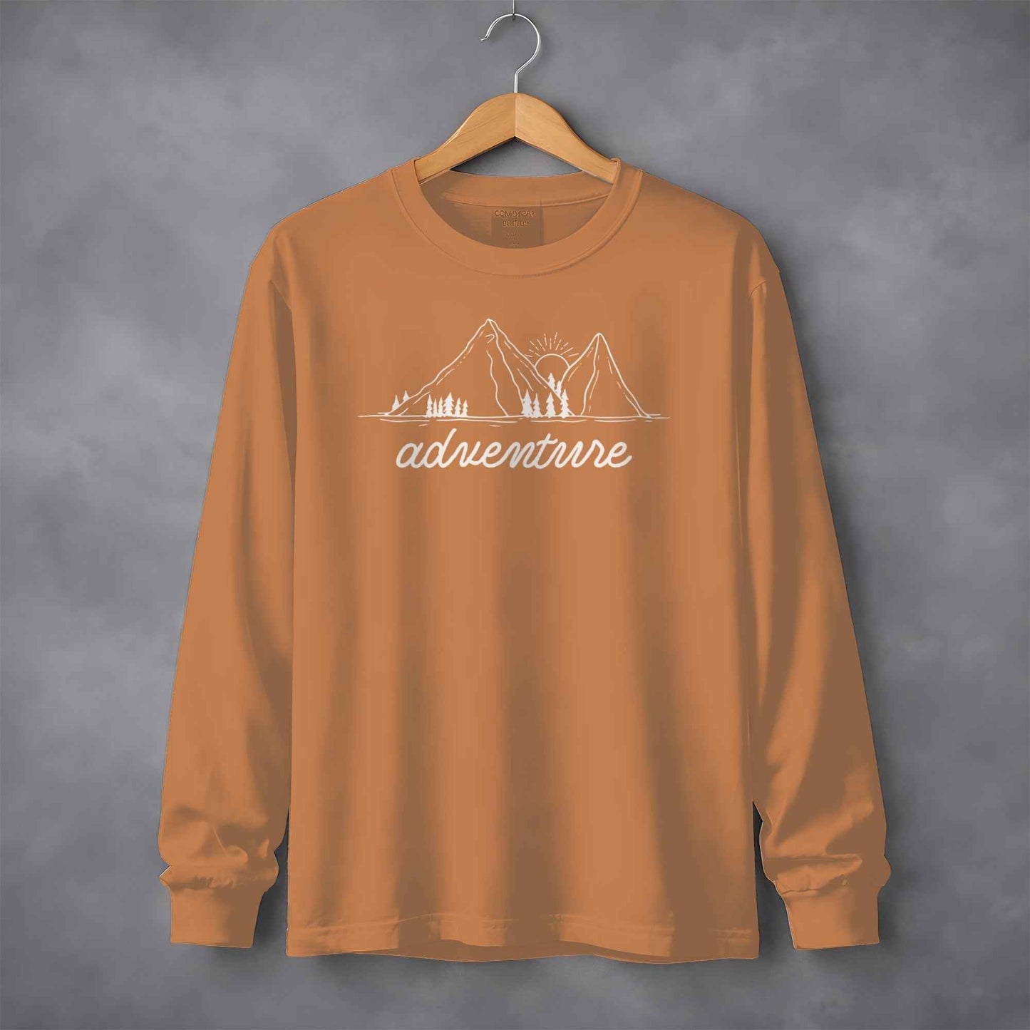 Adventure Awaits Mountains and Sunshine Graphic Long Sleeve T-Shirt