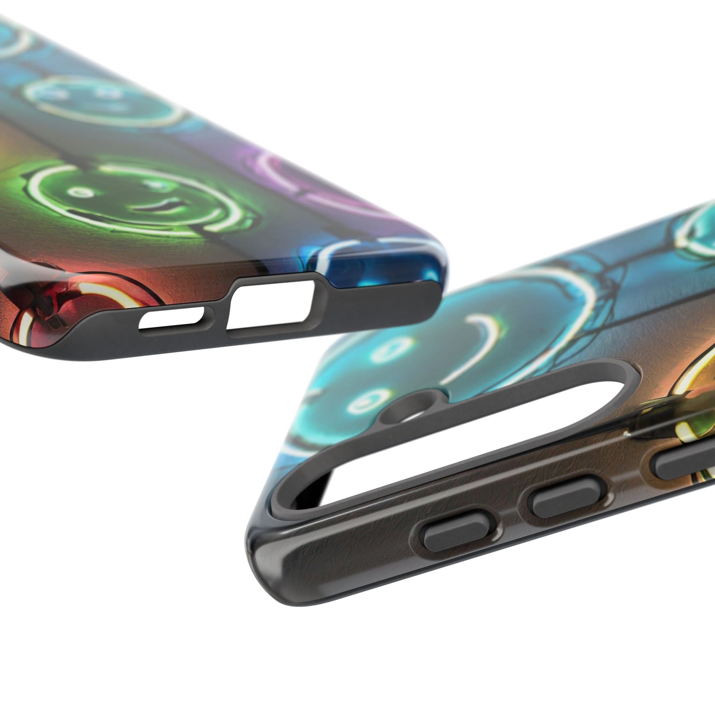 Colorful Neon Smiley Face Phone Case - Tough & Stylish Protection