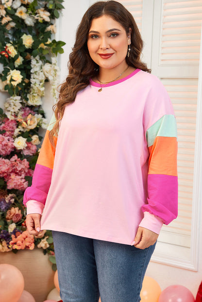 Harlow Plus Size Patchwork Long Sleeve Top