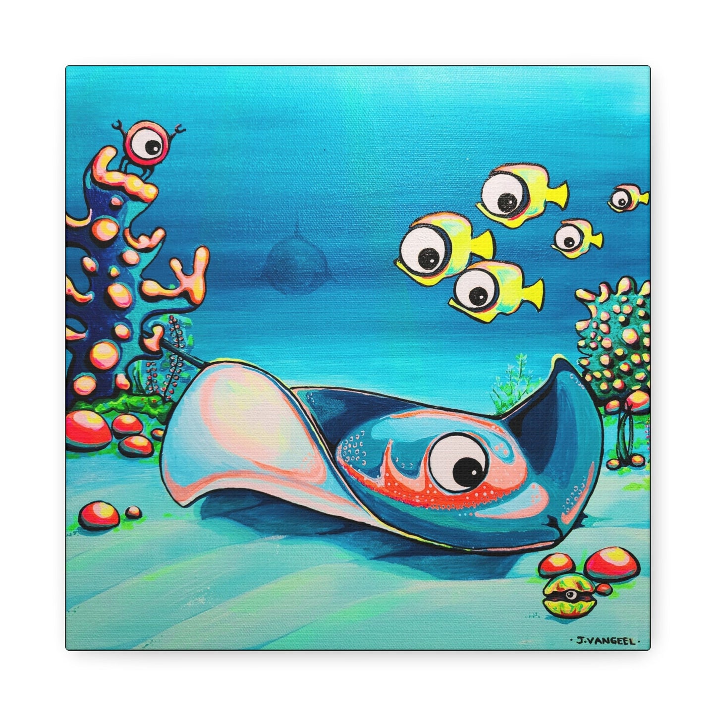 Cyclops Stingray Canvas Print, Original Artist Design, Home Decor Wall Art