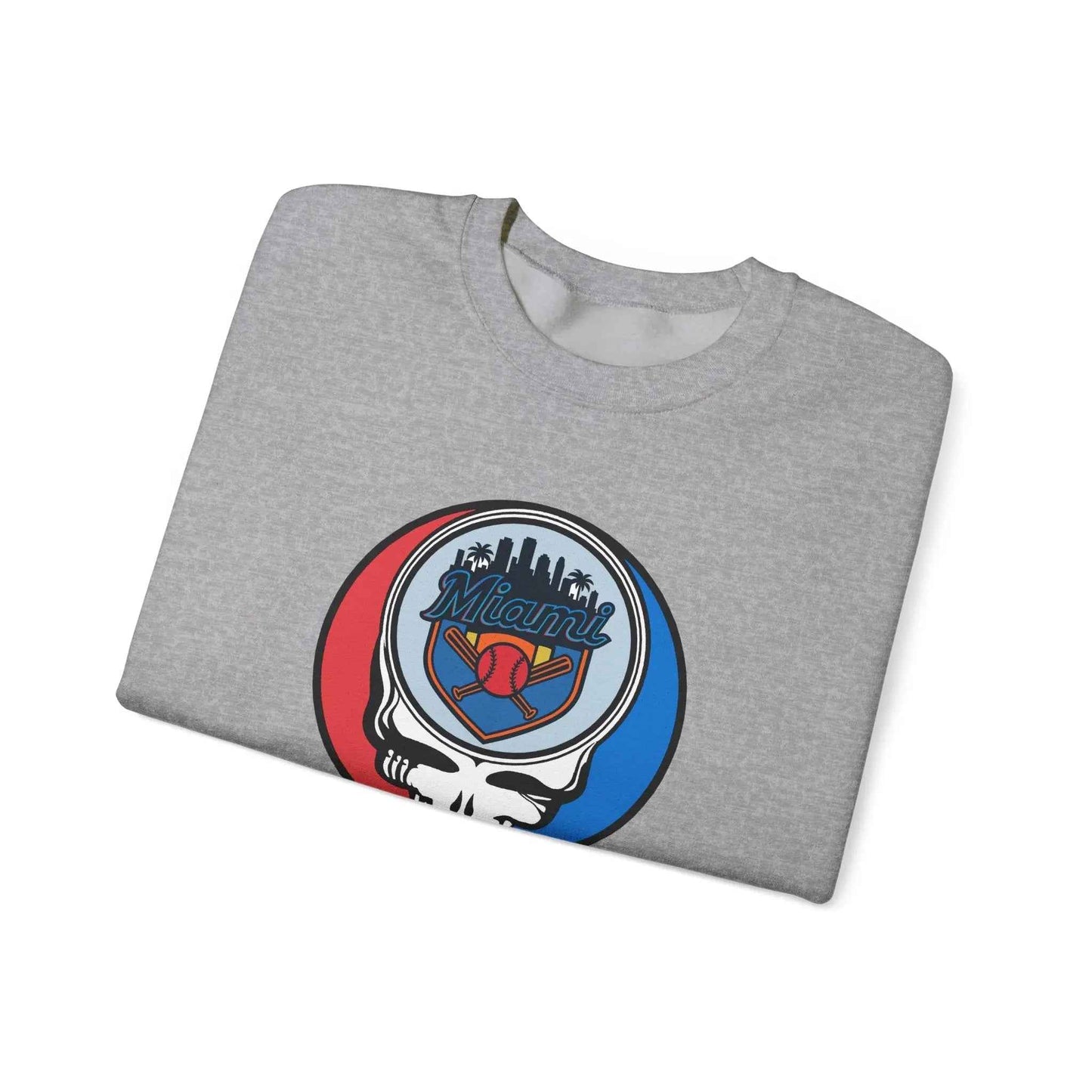Miami Marlins Original Stealie Grateful Dead Crewneck Grateful Dead Sweatshirt