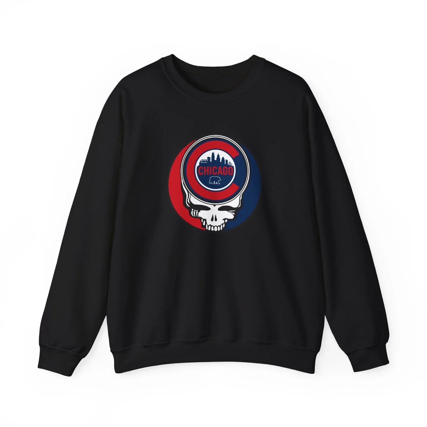 Chicago Cubs Original Stealie Grateful Dead Crewneck Grateful Dead Sweatshirt