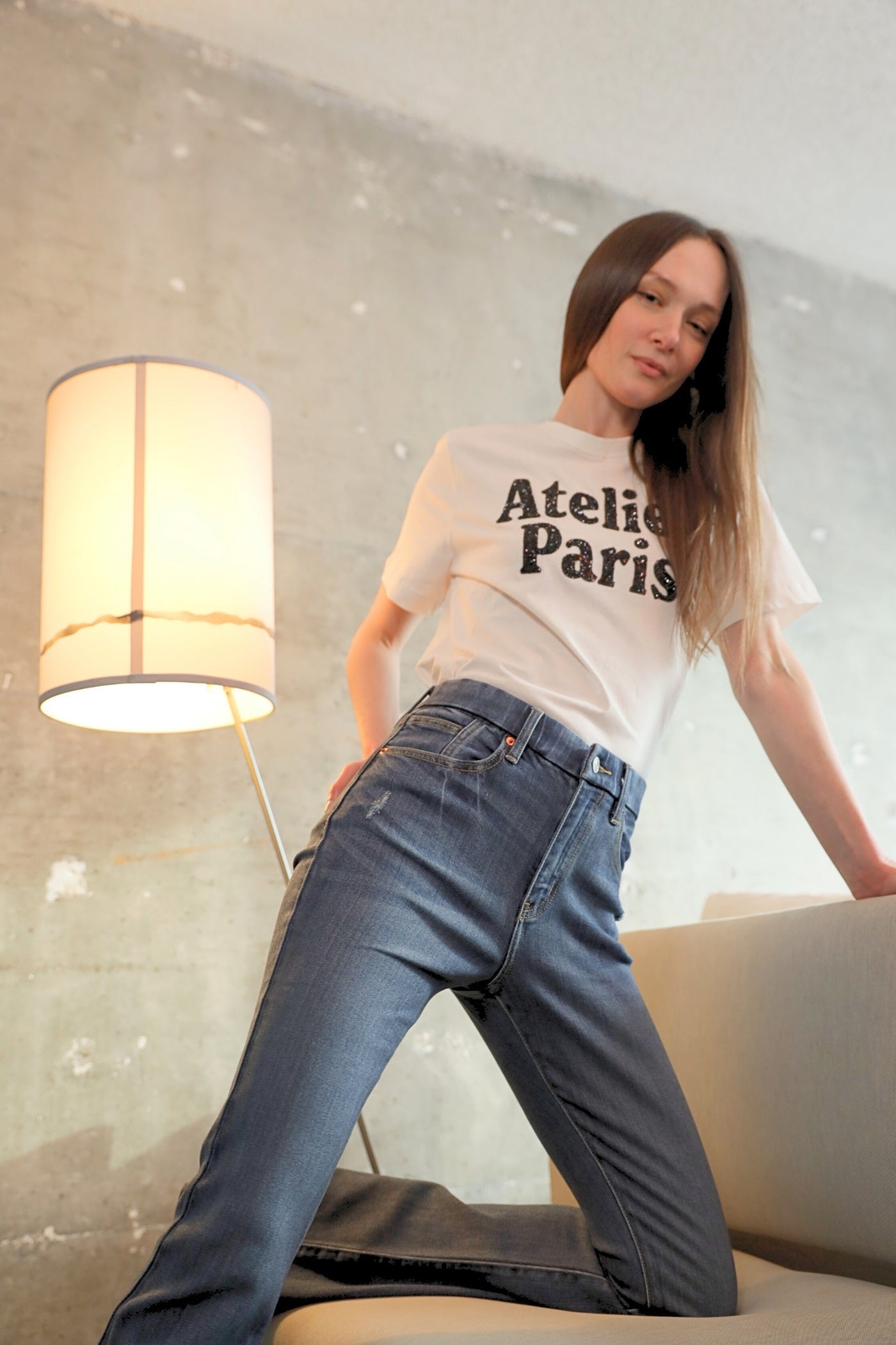Beatrice ECO ZERO COTTON High Rise Phone Pocket Bootcut Jeans