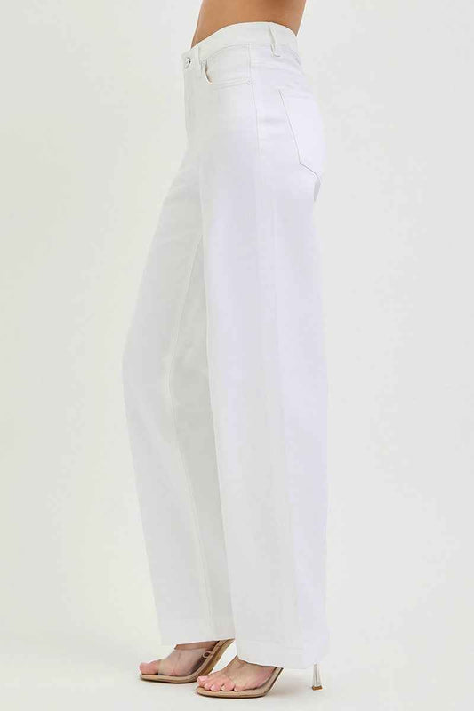 RISEN Full Size High Rise Wide Baggy Pants Plus Size