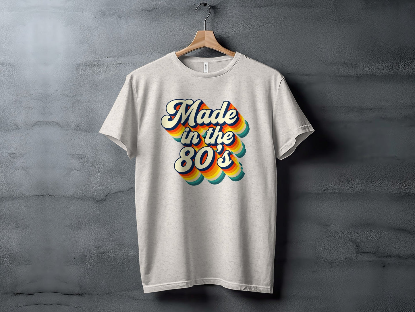 Awesome Made In The Eighties Rainbow Stripes Design T-Shirt