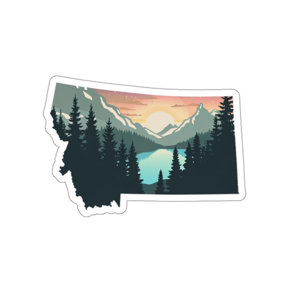 Montana Sunrise Die-Cut Sticker
