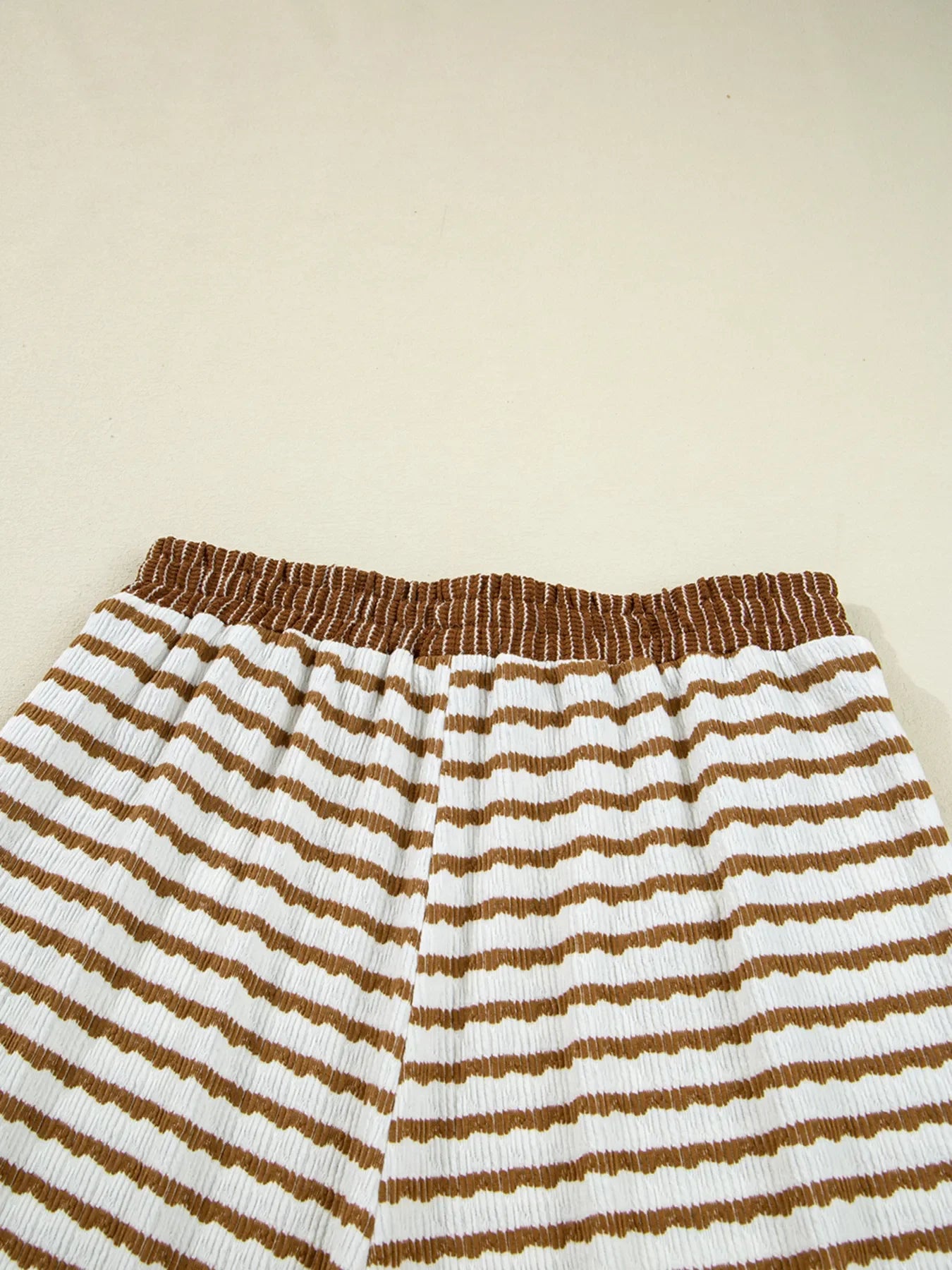 Stripe Collared Top and Drawstring Pant Loungewear Set