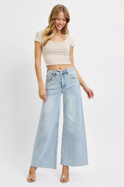 Risen High Rise Ankle Wide Palazzo Jeans Women