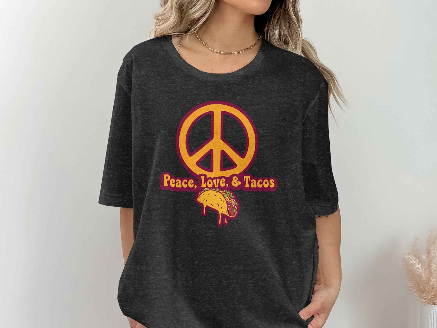 Peace Love Tacos Illustration for Taco Enthusiasts T-Shirt