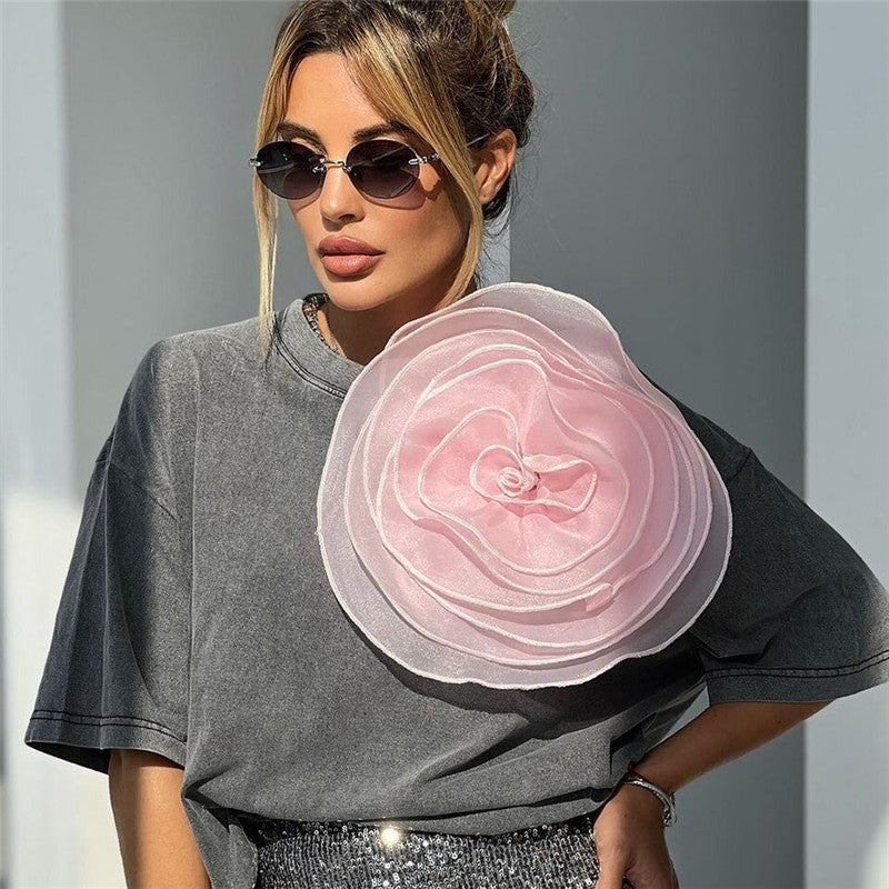 Water-Dyed Solid Color Cotton T-Shirt with Waxed Finish