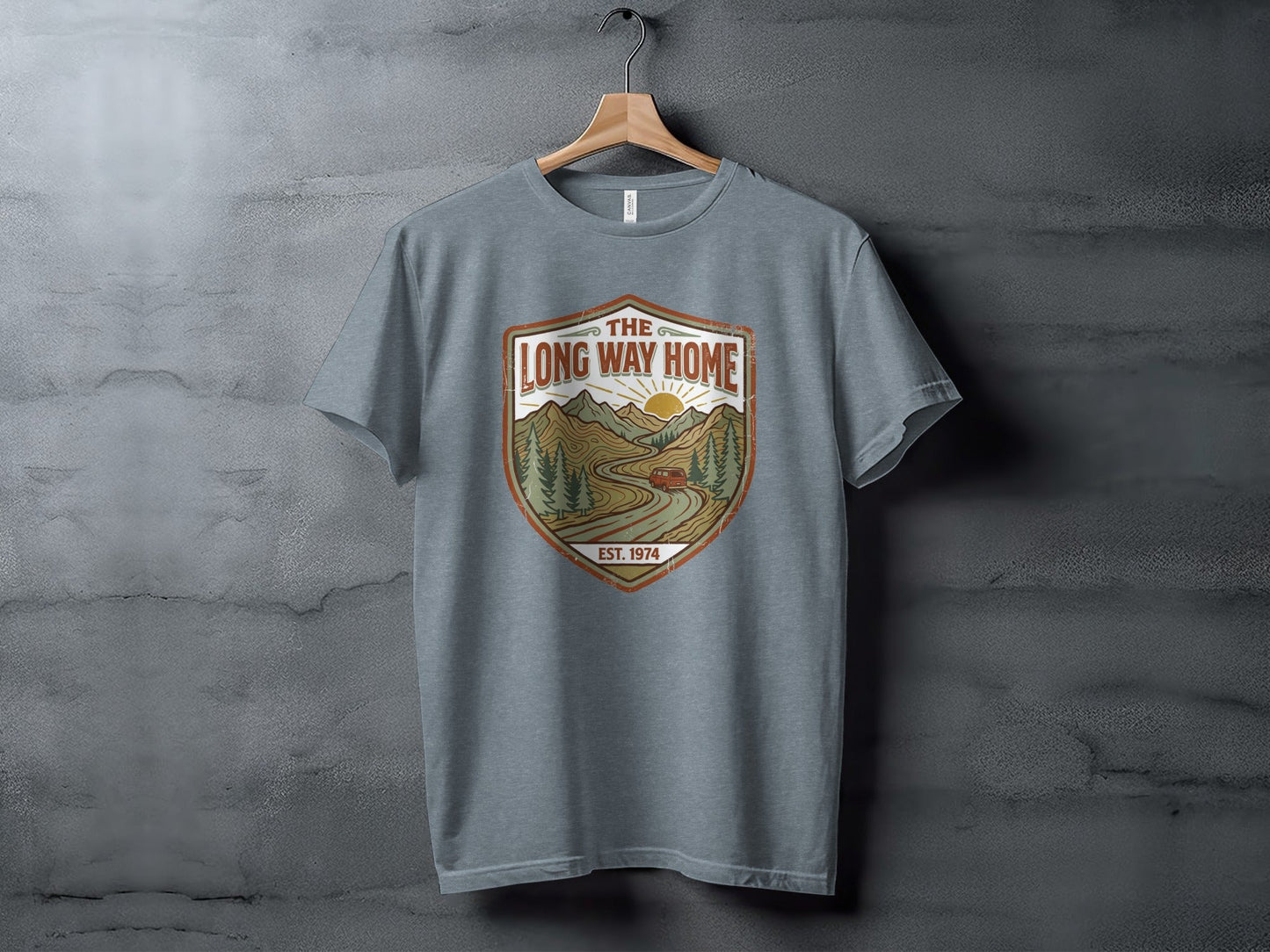 Rugged The Long Way Home - Vintage Adventure Wilderness Shirt