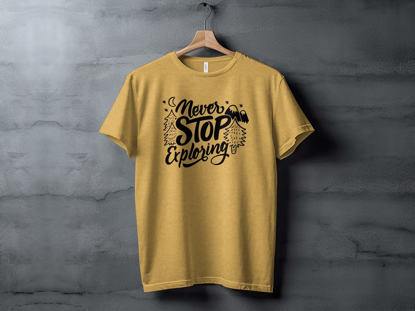 Never Stop Exploring Mountain Adventure Outdoors T-Shirt