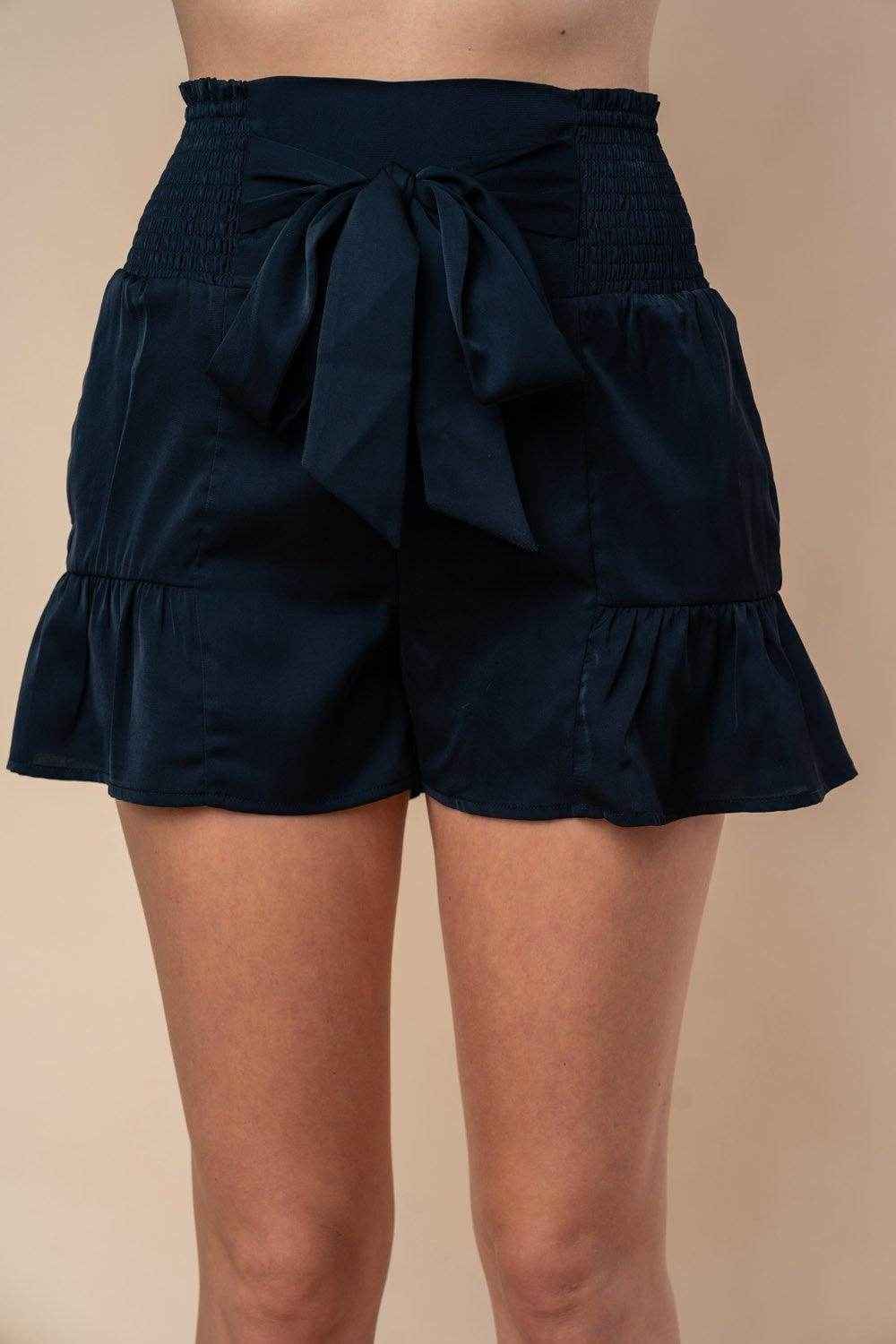 White Birch Full Size High Waisted Smocked Shorts for Women