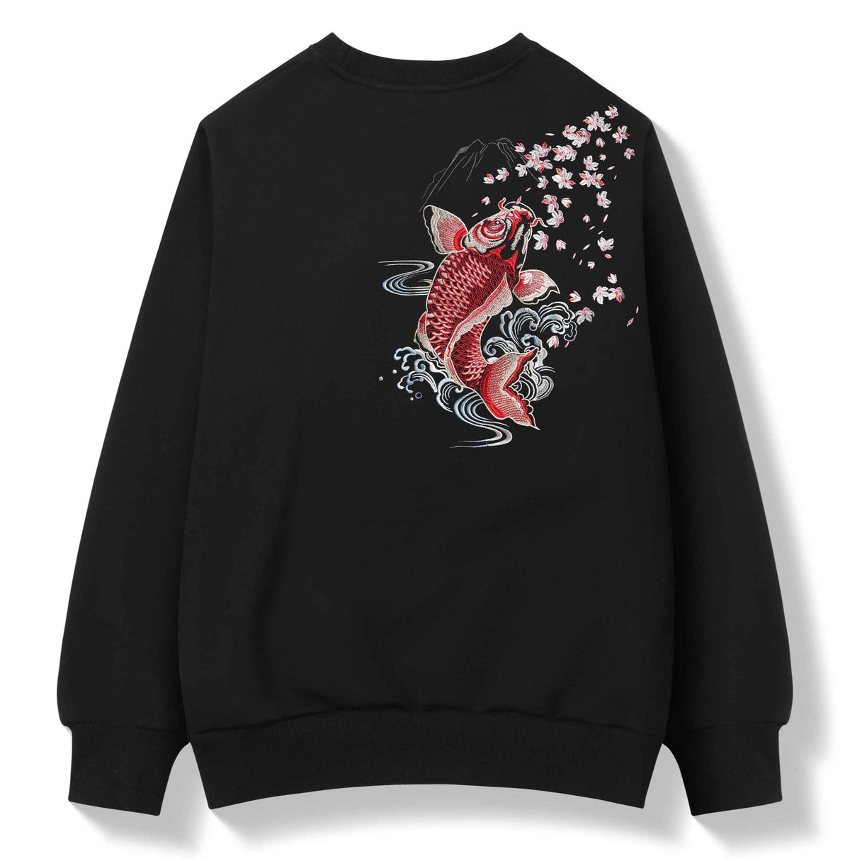 SW9197 Embroidered Red Koi Fish Sweater