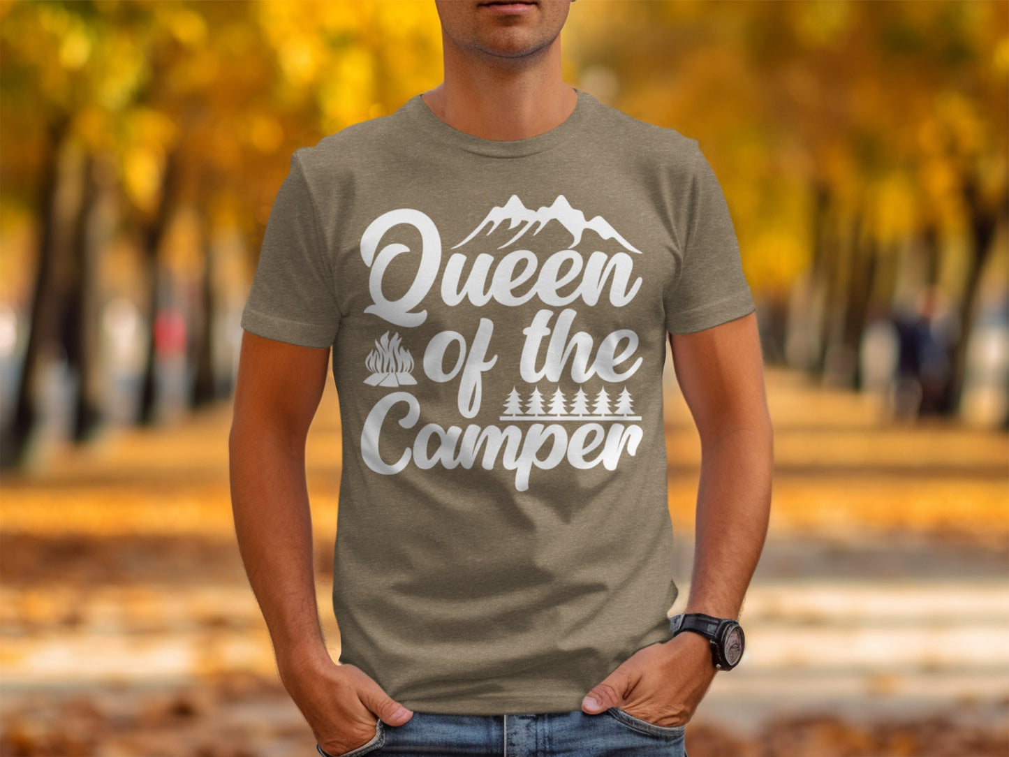 Queen of the Camper Graphic Print Camping Lover T-Shirt