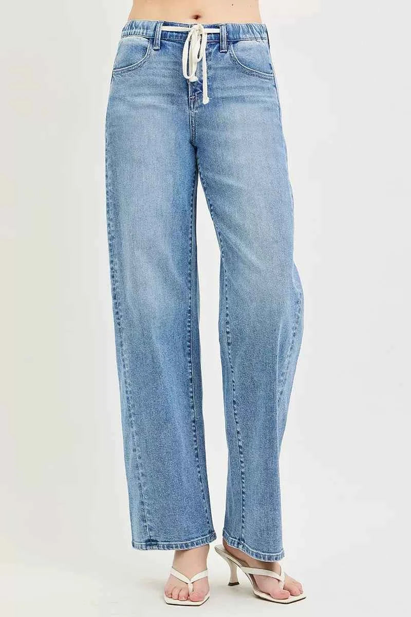RISEN Relaxed Fit Drawstring Waist Jeans