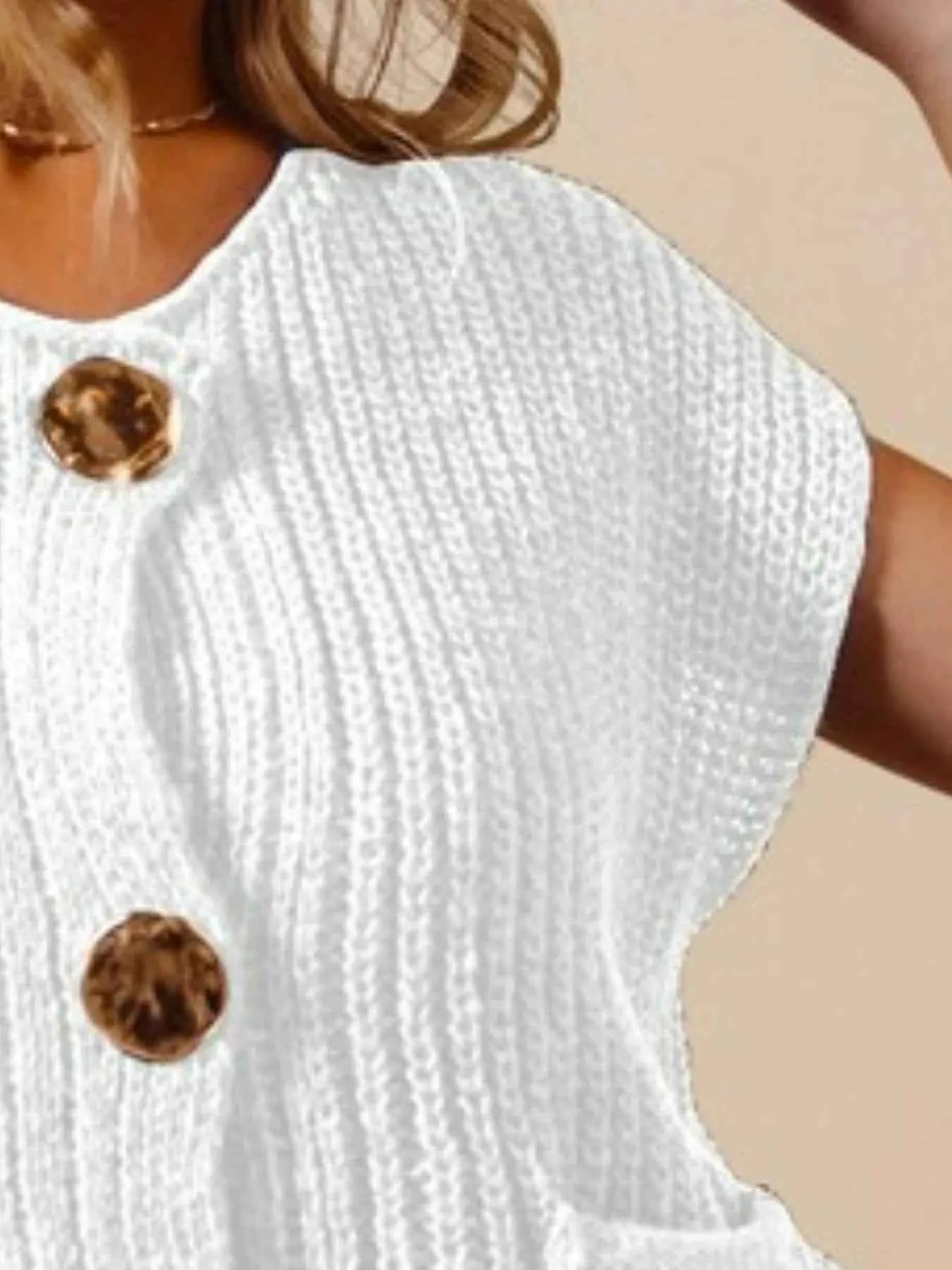 SO ME Big Metal Button Front Sweater Vest