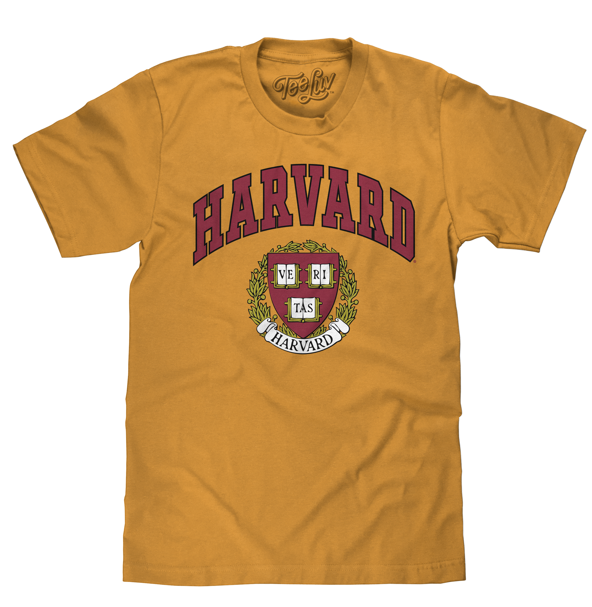 Harvard Veritas Shield College T-Shirt - Mustard Yellow