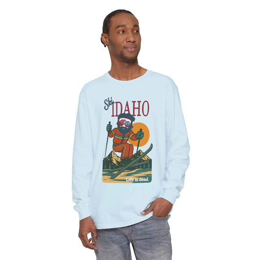 Ski Idaho - Life is dead.® Mountain Collection Garment-Dyed Long Sleeve T-Shirt