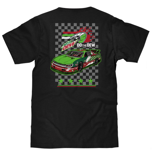 Mountain Dew Racing Front and Back T-Shirt - Black