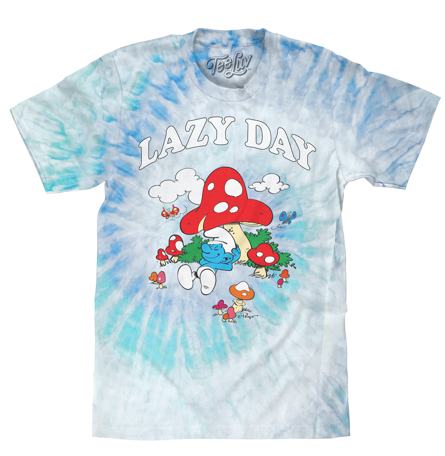 Smurfs Lazy Day Tie Dye T-Shirt - Lagoon Tie Dye