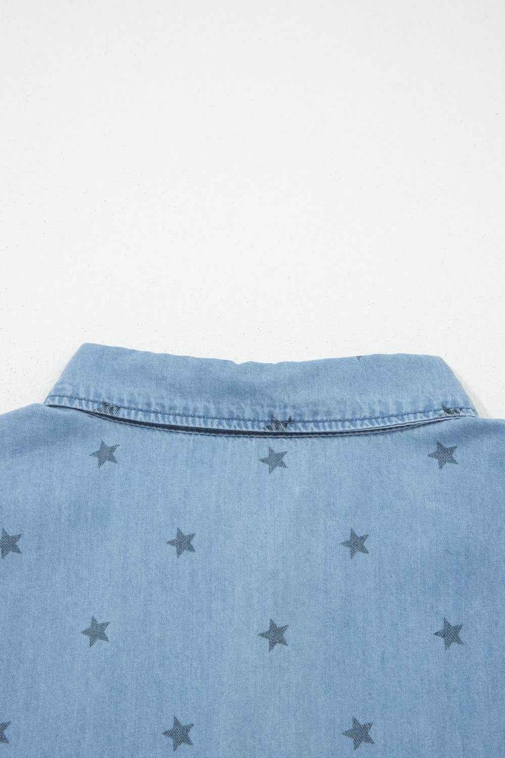 Double Chest Pocket Short Sleeve Denim Shirt