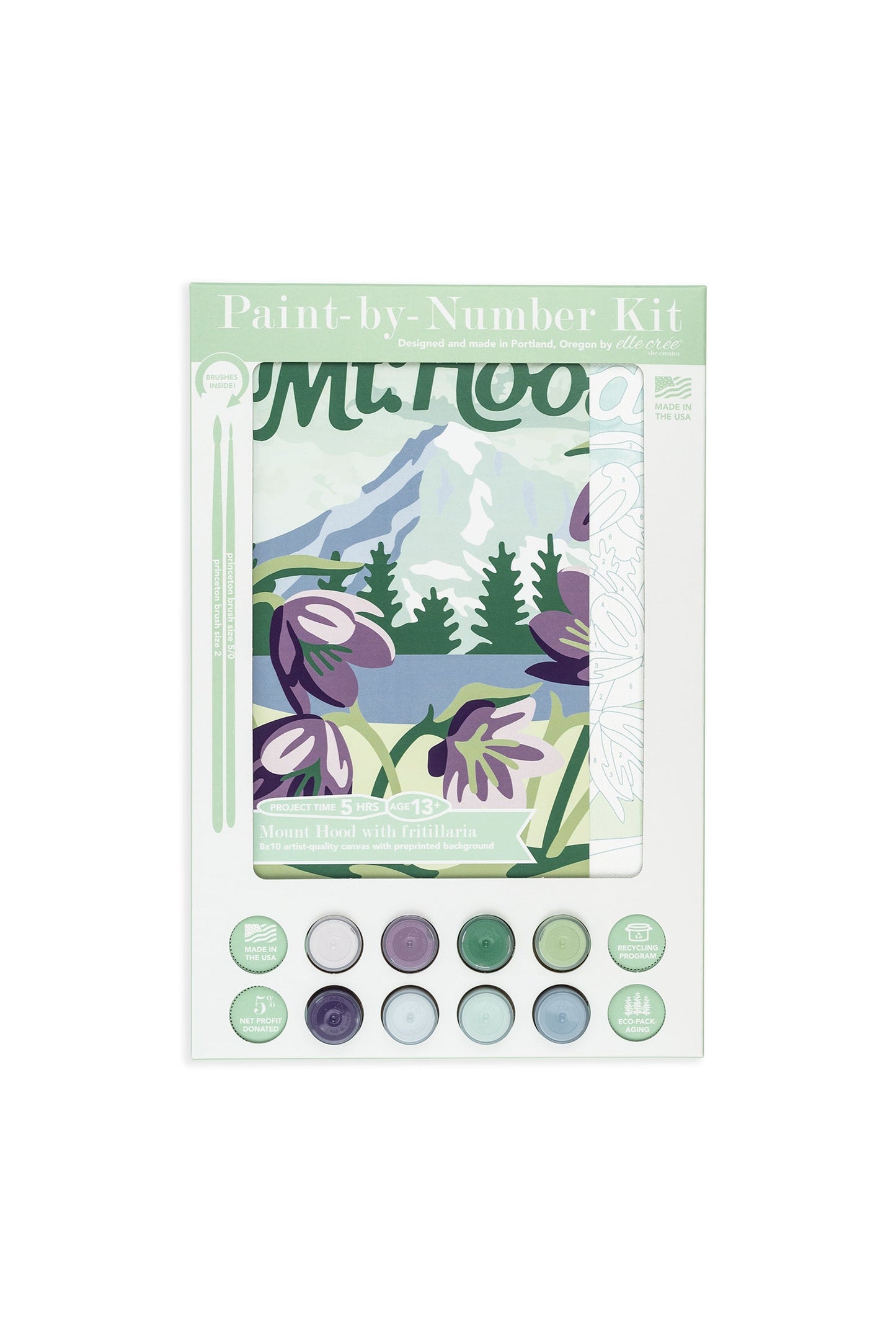 Mt. Hood with Fritillaria | 8x10 paint-by-number kit