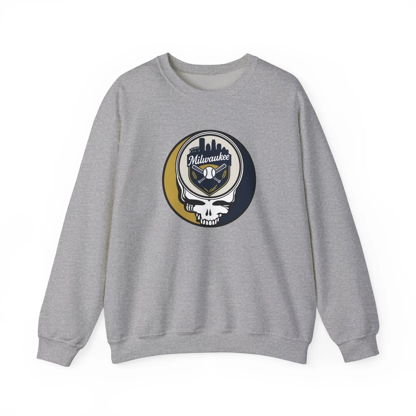 Milwaukee Brewers Original Stealie Grateful Dead Crewneck Grateful Dead Sweatshirt