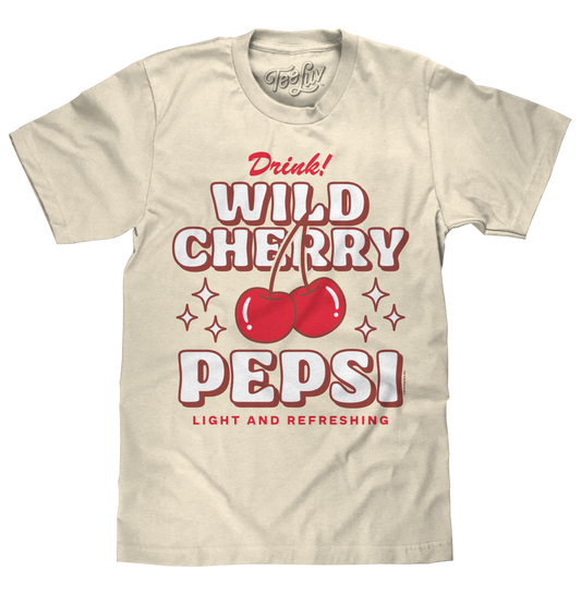 Wild Cherry Pepsi 70s Soda Logo T-Shirt - Cream