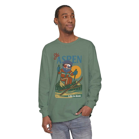 Ski Aspen - Life is dead.® Mountain Collection Garment-Dyed Long Sleeve T-Shirt