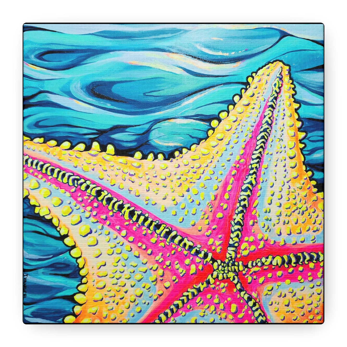 Starfish Beach Bocas Original Canvas Art Print, Gift, Unique Wall Decor