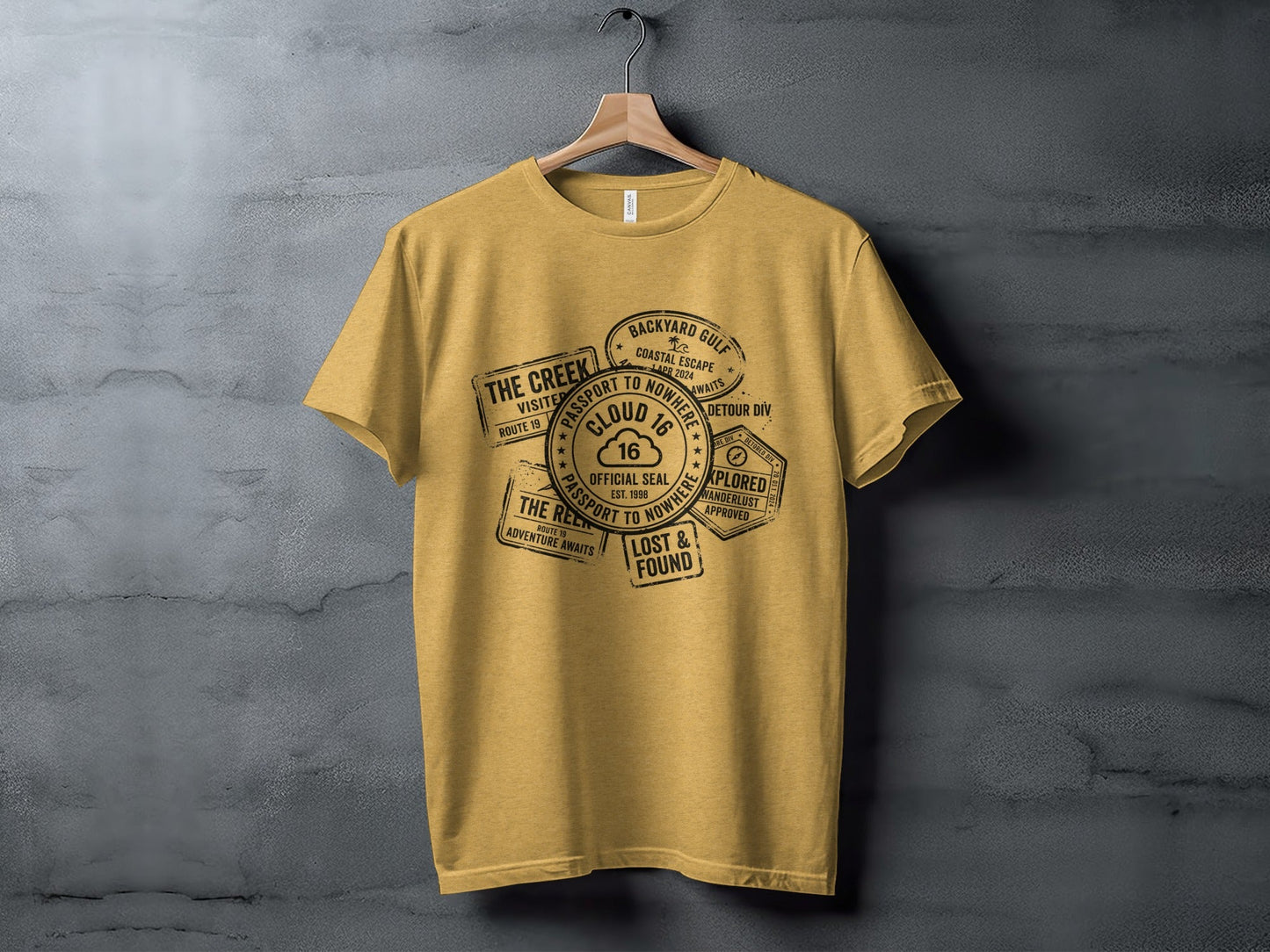 Rugged Wanderlust Passport Stamp Graphic Wilderness Shirt