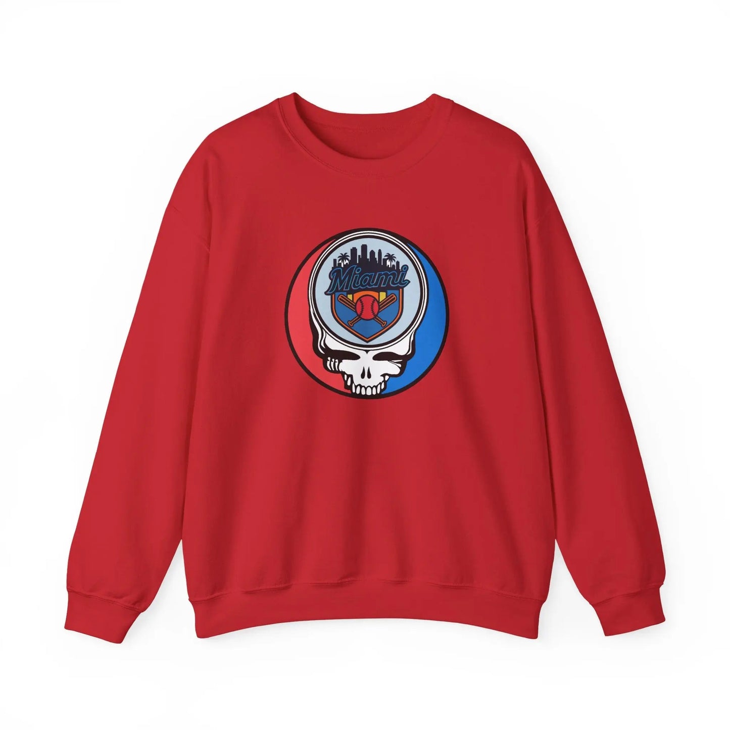 Miami Marlins Original Stealie Grateful Dead Crewneck Grateful Dead Sweatshirt