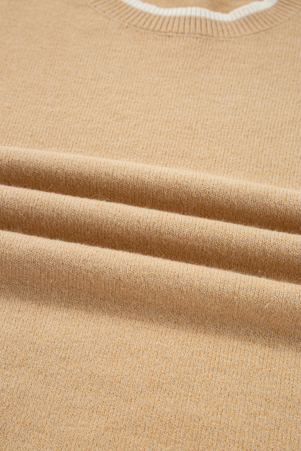 Racing Red Leopard Bow Decor Split Cuffs Contrast Trim Sweater