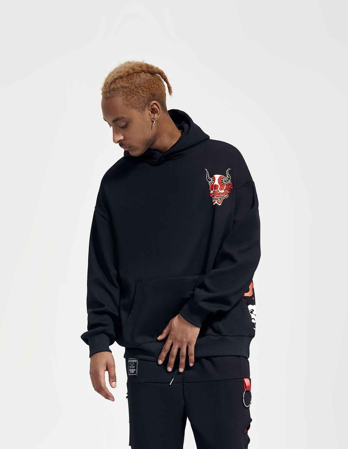 KH9060 Red Oni Embroidered Hoodie